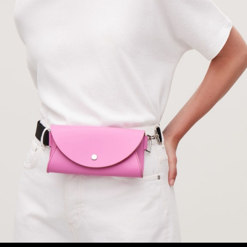 COS leather pink belt bag